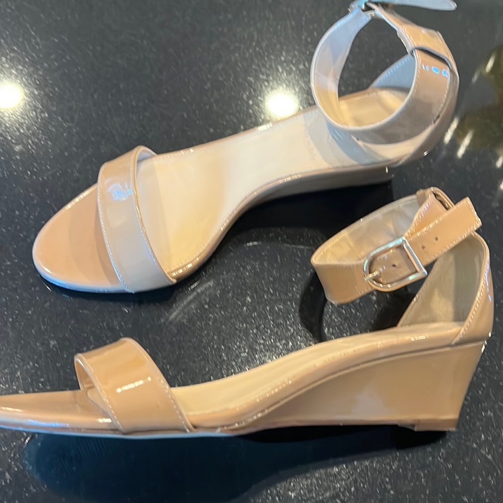 J. Crew Nude Patent Leather Sandals